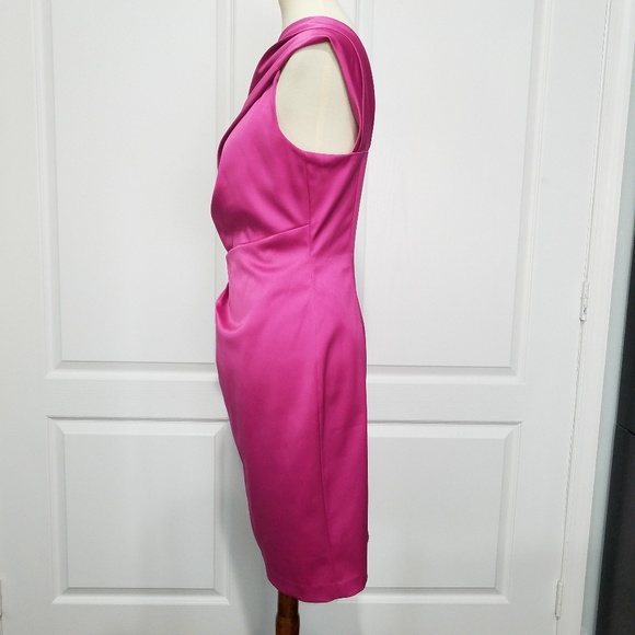 Eliza J Satin Beaded One Shoulder Cocktail Dress - Picture 5 of 8